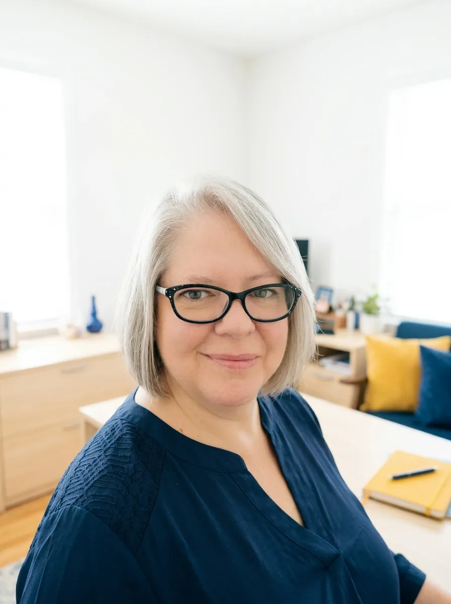 Kelly Dollinger, founder of Bewebsy, at her desk
