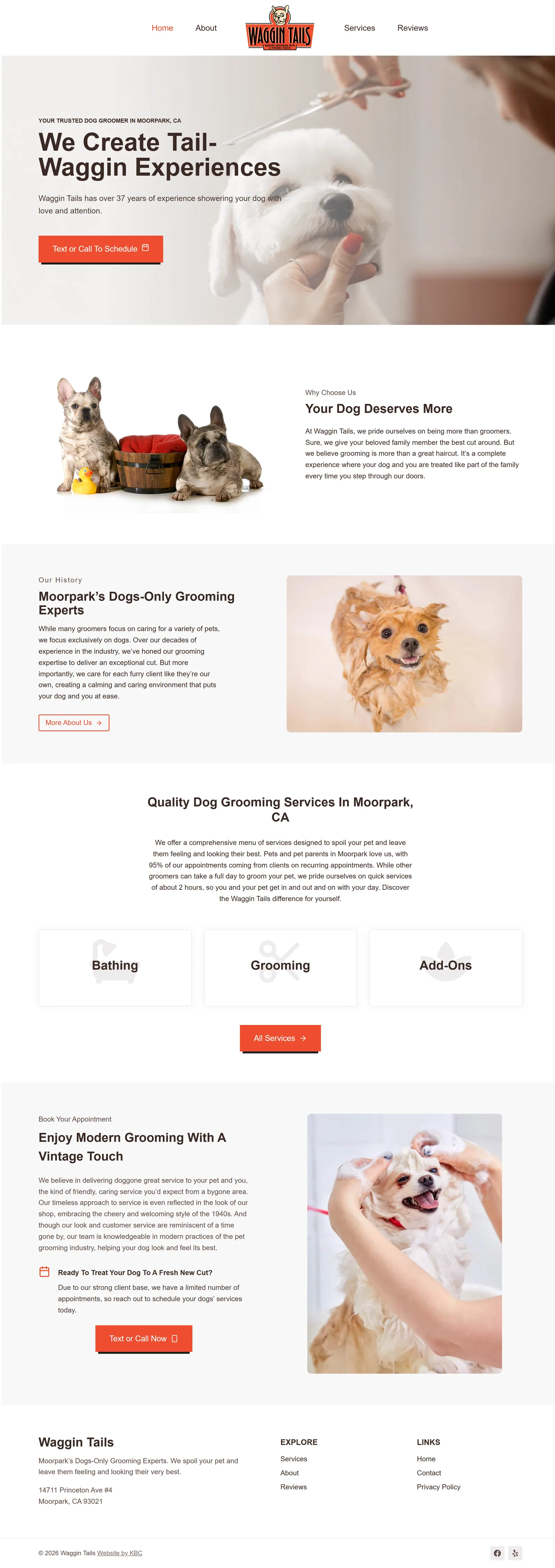 Dog Groomer Moorpark — full website screenshot