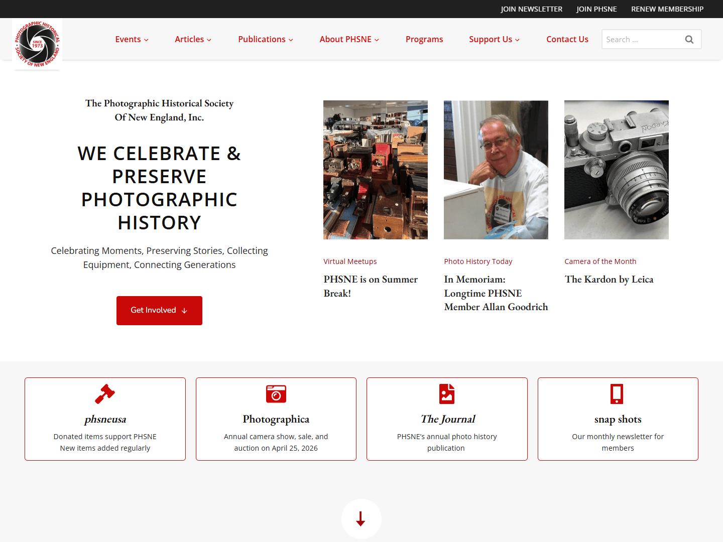 PHSNE website hero area.